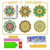 6 PCS Gem Art DIY Craft Kits Mandala Diamond Painting Window Stickers Kit