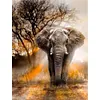 Elephant - 11CT Stamped Cross Stitch - 40*50cm - Animal