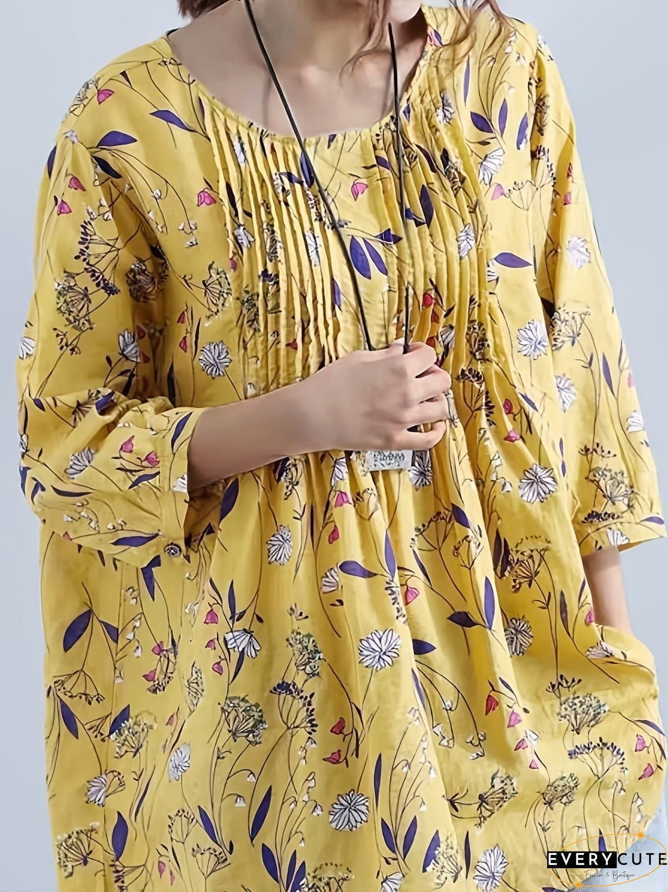 Women's Plus Size Floral Print Blouse