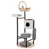 [US Local Warehouse] 66-Inch Cat Tree with Scratching Post Cat Tower Multi-Level Cats Furniture with Dangling Ball Platform Hammock for Indoor Cats Large Adult