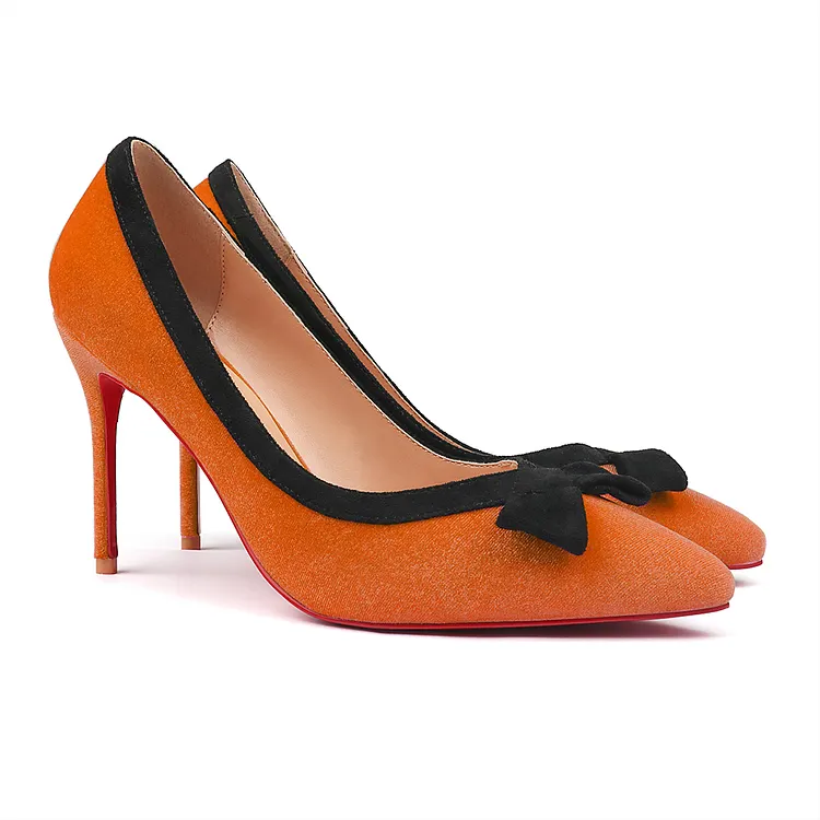 100mm/120mm Bowknot Fashion High Heels Sexy Prom Mixed Colors Red Bottoms Stiletto Coral Fleece VOCOSI VOCOSI
