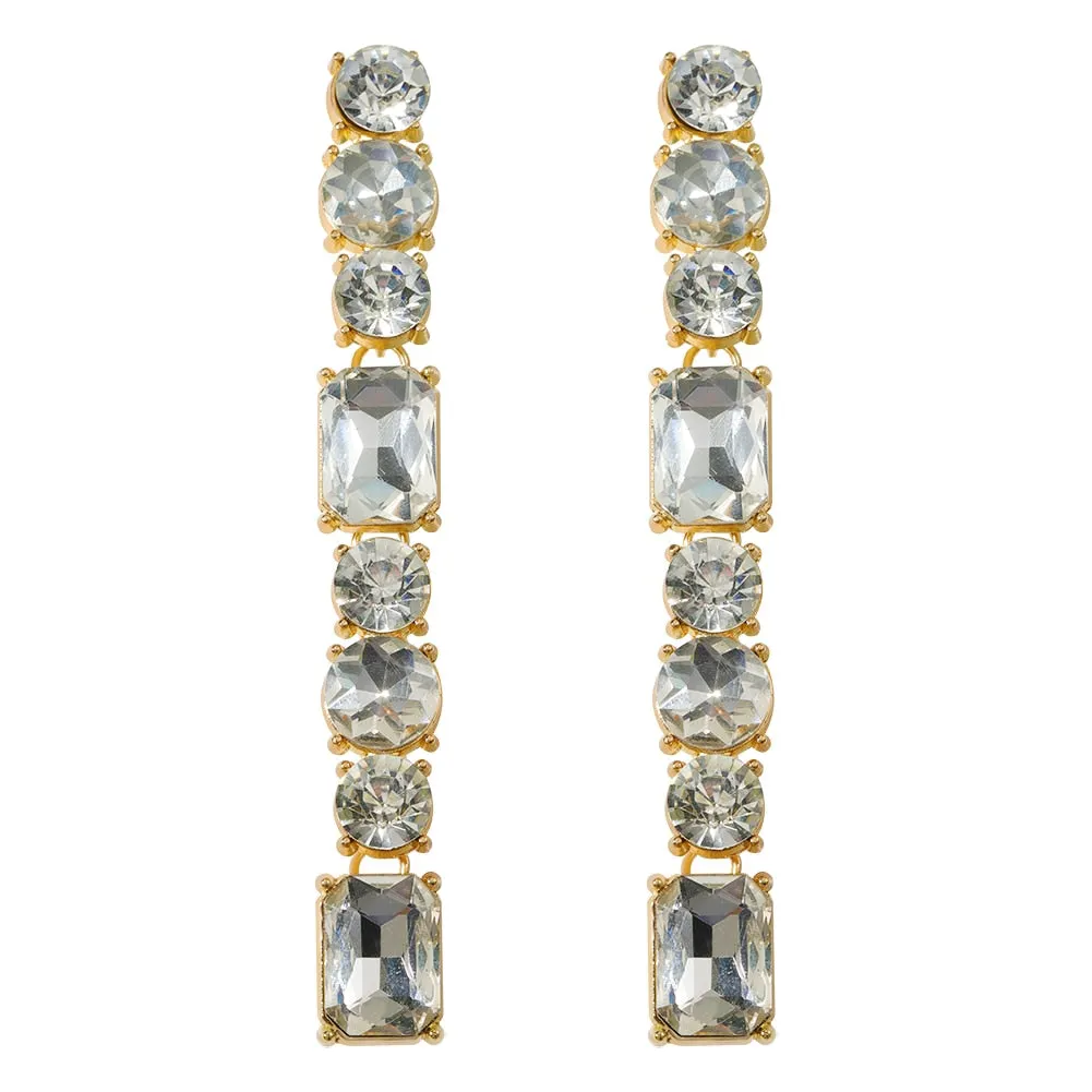 Dvacaman New Shiny Rhinestone Earrings Tassel Drop Earrings For Women Luxury Jewelry Long Dangle Earrings 2022 Party Accessories
