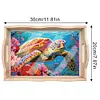(US Local)DIY Sea Turtle Diamond Painting Tray Kit with Handle for Family Gatherings