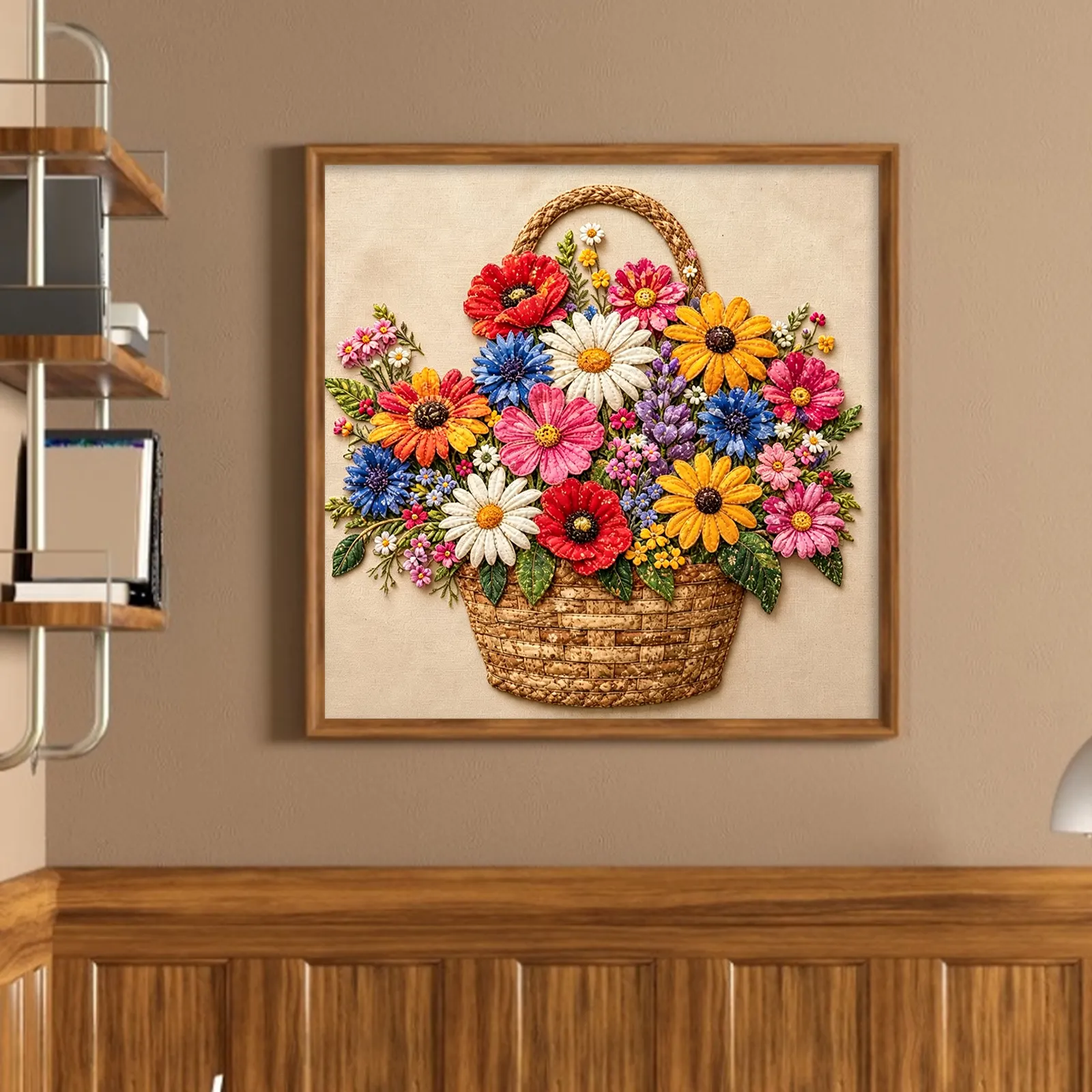Garden Basket Full Stamped 11CT 3 Strands Cross Stitch Kit 45x45cm