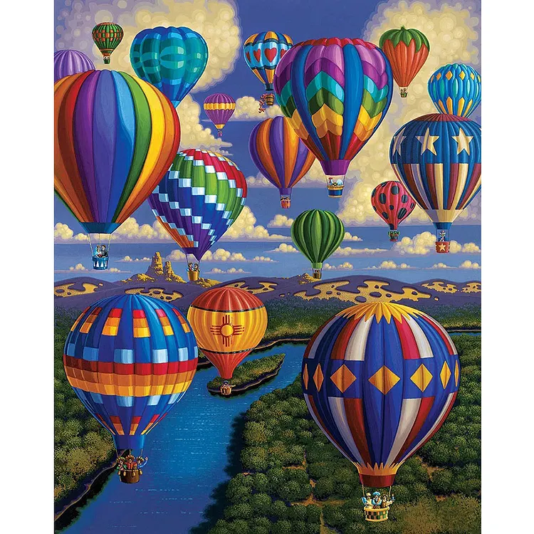 Hot Air Balloon (40*50CM) 11CT Stamped Cross Stitch gbfke