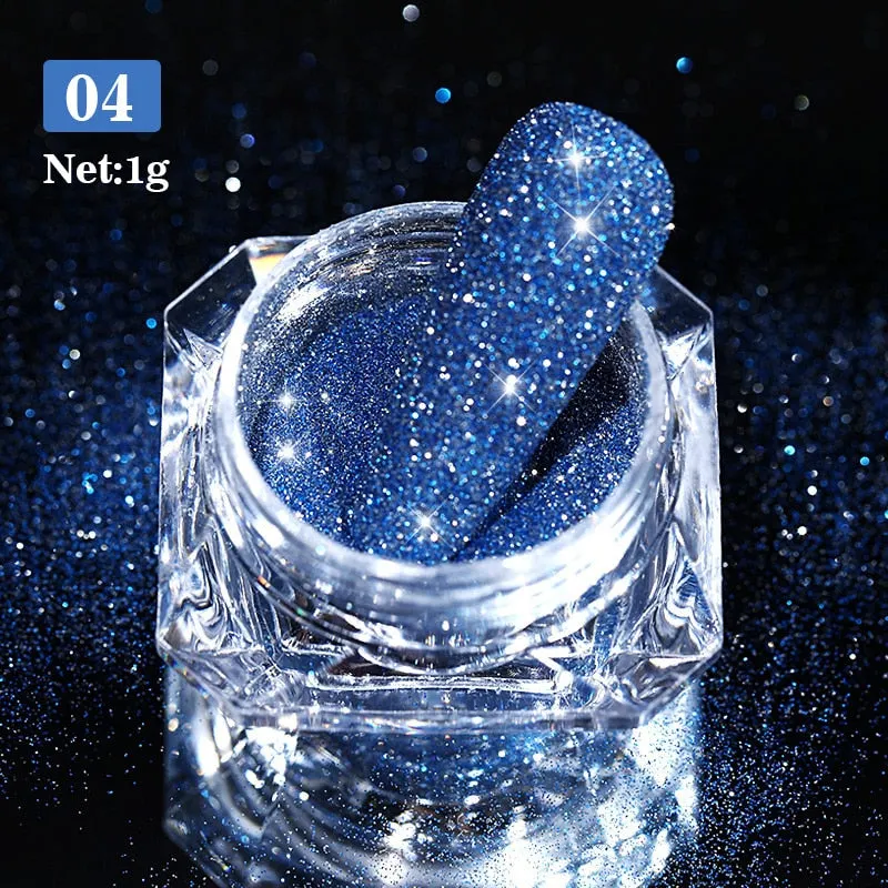 1Box Reflective Glitter Powder For Nails Iridescent Flakes Sequins Pigment Dust Manicures Decoration Chrome Pigment Polish Gel-Nail Inspo