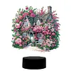 (US Local)Flower House Diamond Painting Night Light 5D DIY Diamond Art Lamp Home Decor