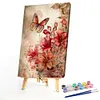 Retro Butterfly Hibiscus-Paint by Numbers Acrylic Painting 40*60CM(Poster style）