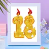 12pcs Birthday DIY Mini Round Diamond Painting Set Table Decor No Frame 15x18cm