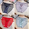Men's Sexy Lace Mesh Hollow Large Size Briefs