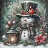 Christmas Snowman-11CT Stamped Cross Stitch 40*40cm/15.75*15.75in
