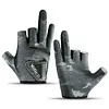 Fishing Gloves for Men 3 Fingers Cut Gloves Angling Cycling Sports Gloves(Black)