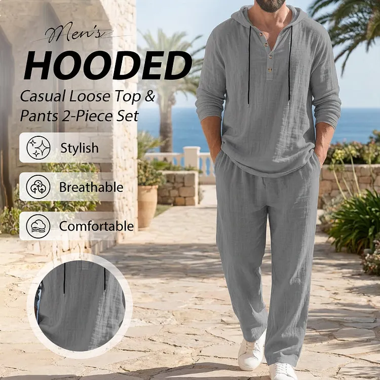 🔈🔈OFFERTA A TEMPO LIMITATO - SCONTO DEL 60%🔥Set da uomo composto da 2 pezzi: top casual con cappuccio e pantaloni