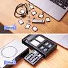 JJC Memory Card Reader 3 in 1 Portable Travel UHS-II SD MicroSD Card Case Holder Type-C USB 3.1 Data Cable External Card Reader Adapter with USB C to USB Lighting OTG Adapter Converter