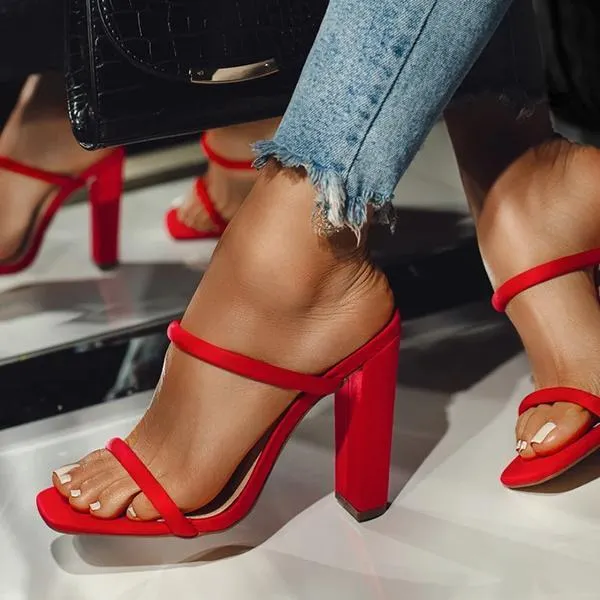 Summer High Heel Strap Sandals