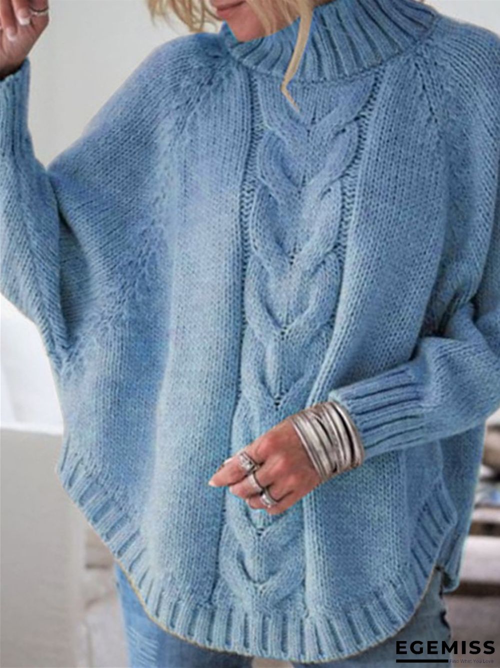 Casual Loose Half High Neck Solid Color Sweater | EGEMISS