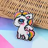 Full Bead Embroidery Keychain Unicorn Printed Craft Gifts(7.5x9cm)