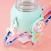 600ml Water Bottles for Children With Straw Cute Large Capacity Kawaii Cartoon Student School Travel Kids BPA Free Drinking Cup