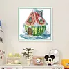 Watermelon House-11CT Stamped Cross Stitch 29*27cm/11.42*10.63in