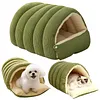 Warm Enclosed Cat Bed Cozy Plush Cats Tent Calming Pet Nest Cave for Cats Dogs