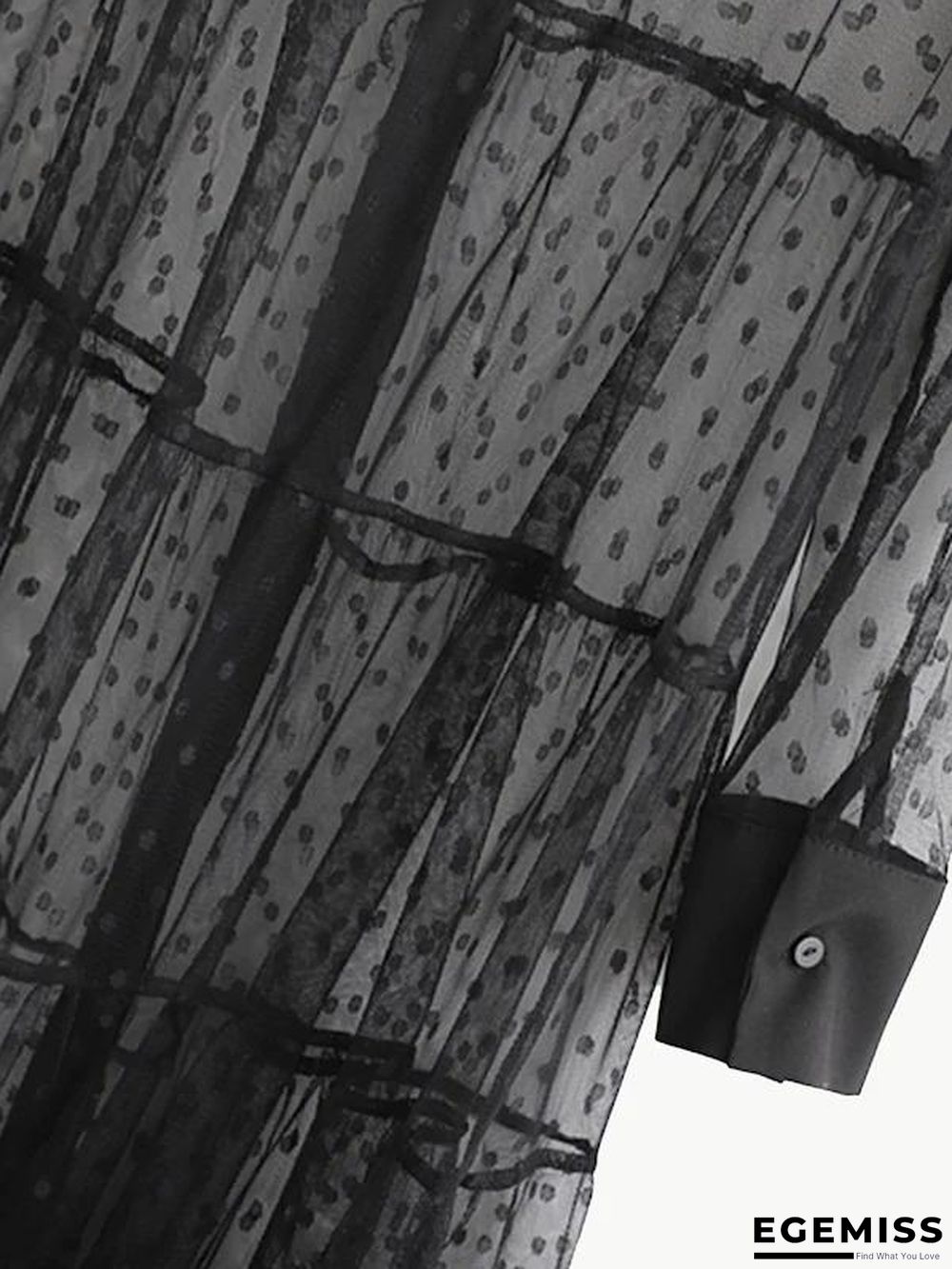 Dobby Mesh Sheer Shirt Dress | EGEMISS