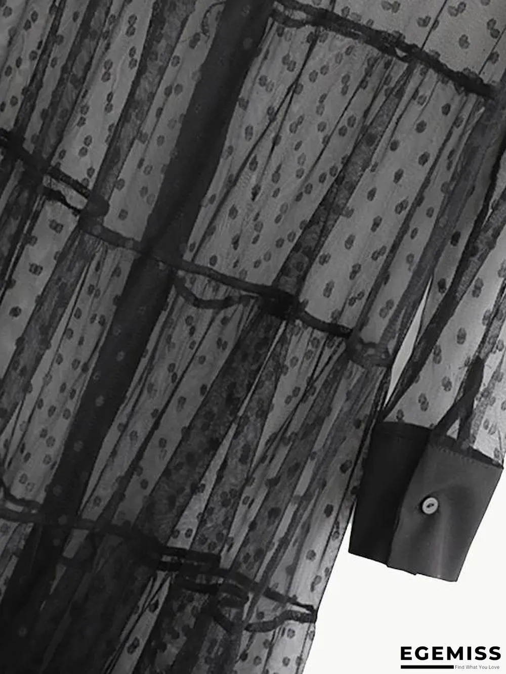 Dobby Mesh Sheer Shirt Dress | EGEMISS