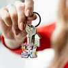 (US Local)PET Double Sided Special Shaped Easter Alphabet DIY Diamond Painting Keychain