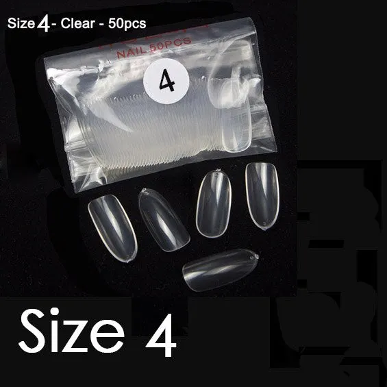 50Pcs/bag Natural Clear Nails Same Size Of Oval Shape False Nail Tips Purchase Specific Sizes Fake Nails For Paintting Prastic-Nail Inspo