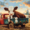 Diamond Painting-DIY Full Round Drill Dairy Cow