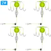 4Pcs 4 Hook Group Feeder Sinker Float Anti Winding Adjustable for Fishing Lovers