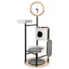 [US Local Warehouse] 66-Inch Cat Tree with Scratching Post Cat Tower Multi-Level Cats Furniture with Dangling Ball Platform Hammock for Indoor Cats Large Adult