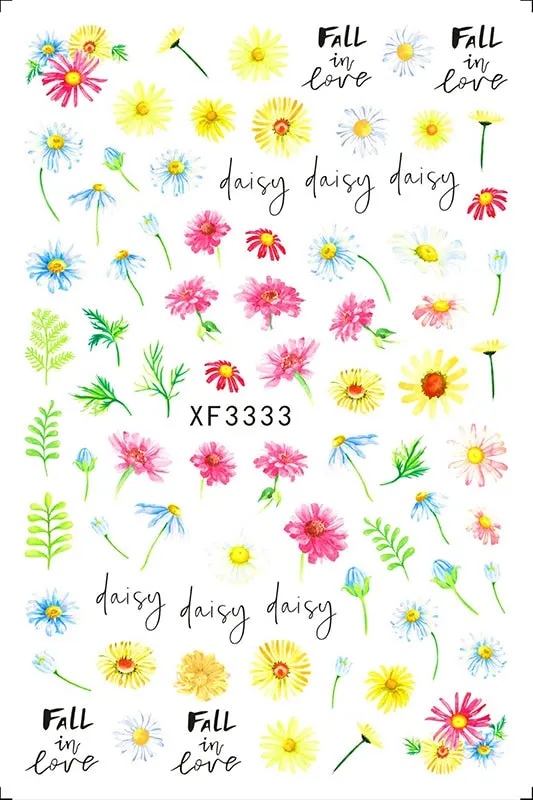 3D Nail Art Stickers Manicure Decoration Design Nail Art Decal Green Clover Leaf Nail Art Designer Decals Beautiful Flower