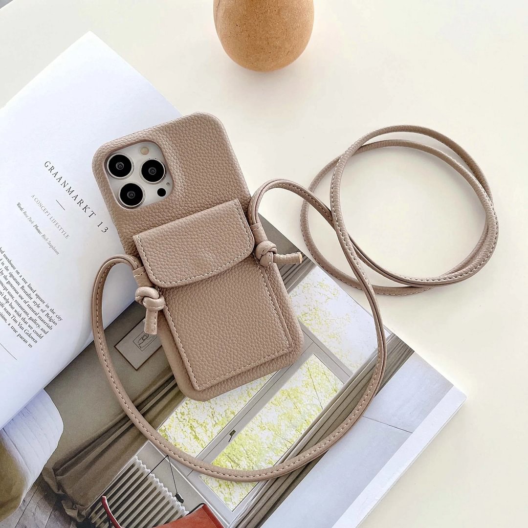 Suitable for Apple 13/14 series messenger card  bag Phone case
