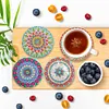 8pcs DIY Anti Slip Mandala Coasters Stackable Creative for Tabletop Protection