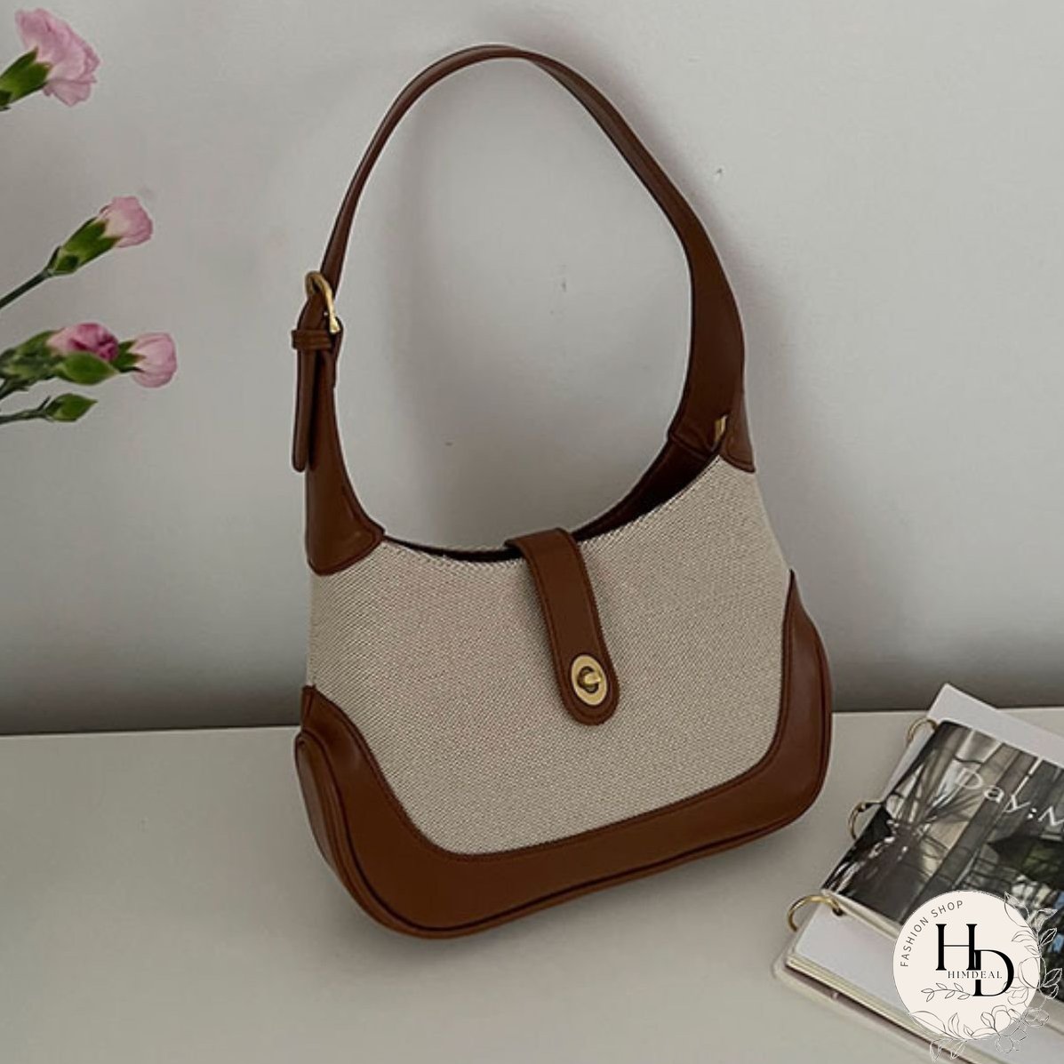 Adored Contrast Canvas Shoulder Bag