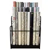 [US Local Warehouse] Fabric Roll Storage Rack 3 Tier Car Window Film Display Rack Adjustable Height Metal Vinyl Roll Storage Stand Detachable Fabric Display Organizer for Leather Rolls/Window Film/Wallpaper