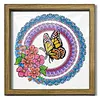 Diamond Painting Wooden Double-Sided Datura and Butterfly Ornaments Kit with Photo Frame Desktop