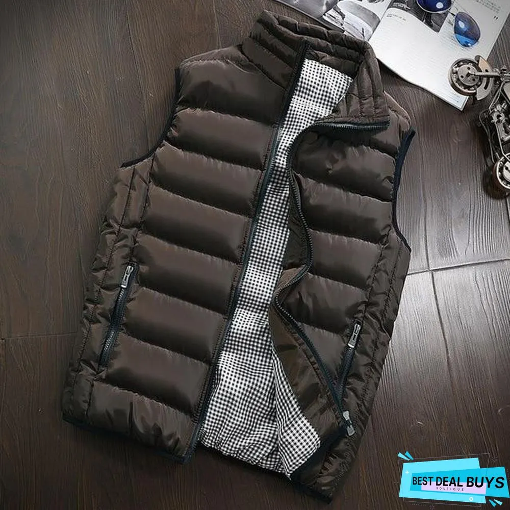 Men New Vest Mens Plus Size Warm Sleeveless Jacket Men Winter Waistcoat Men's Vest Casual Coats