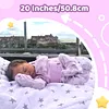 20" Newborn Lifelike Sleeping Baby Doll Girl with Heartbeat💖 & Sound🔊 Option and Dense Hand-Rooted Brown Hair - RBBI-Myrebornbabydoll&reg; Myrebornbabydoll&reg;