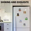 (US Local)6PCS  Xmas DIY Crystal Refrigerator Magnetic for Home Decor (Cup Cat)