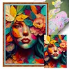 Woman Covering Face With Flowers - 11CT Stamped Cross Stitch 40*60cm/15.75*23.62in
