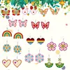 12 Pairs Double Sided Diamond Painting Earrings for Women Girls (Butterfly)