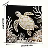 (25x25cm)DIY Pearl Painting Turtle Framed Handmade Pearl Material Art Kit Living Room Decor