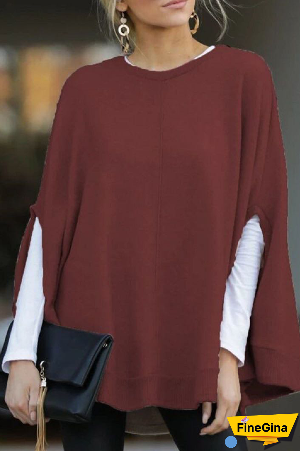 Casual Solid Pullovers O Neck Sweaters(5 Colors)