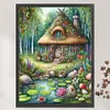 >SALE<Mushroom House Printed Cross Stitch Kit 50x65cm DIY 11CT Thread Art Needlework