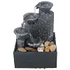 Floating Teapot Fountain Decoration, Fountain Decoration USB 5V Battery Power Supply Desktop Waterfall Decoration With LED Light Stone, Suitable for Living Room Home Office Desktop Small Fountain to Attract Wealth and Flowing Water Ornaments