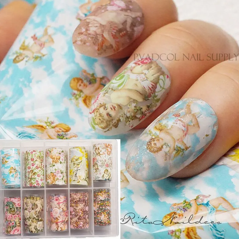 Luxury Foil Nail Art Transfer Sticker Decals Snake Designs Set 10 Pieces In Box-Nail Inspo