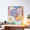 (40x50cm)Gold Foil Canvas Hot-stamped Floral Designs 5D DIY Diamond Painting Kit with Inner Frame