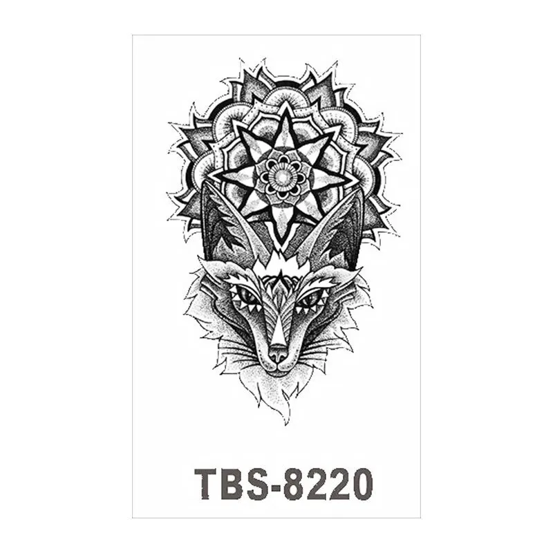 Waterproof Temporary Tattoo Stickers Wolf Fox Tattoo Chest Stickers Leg Arm Tatoo Man Woman Fake Tattoo Art Fashion Body Jewelry