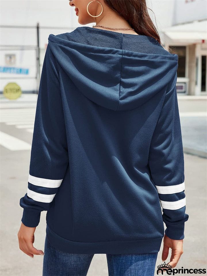 Sporty Zipper Long Sleeve Hoodies